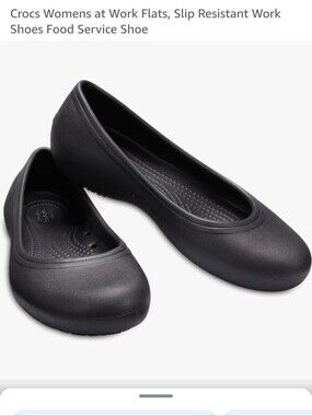 Crocs Womens at Work Flats, Everyday Flats, Slip Resistant Shoes Black Size 8